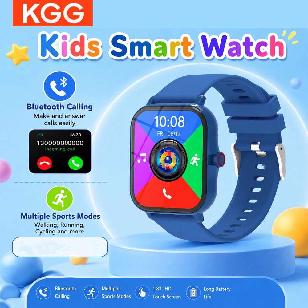 Smartwatch Watches For Kid Boy - นาฬิกาสมาร์ทวอทช์สำหรับเด็ก หน้าจอ HD 1.83 นิ้ว รองรับการโทรผ่านบลูทูธ