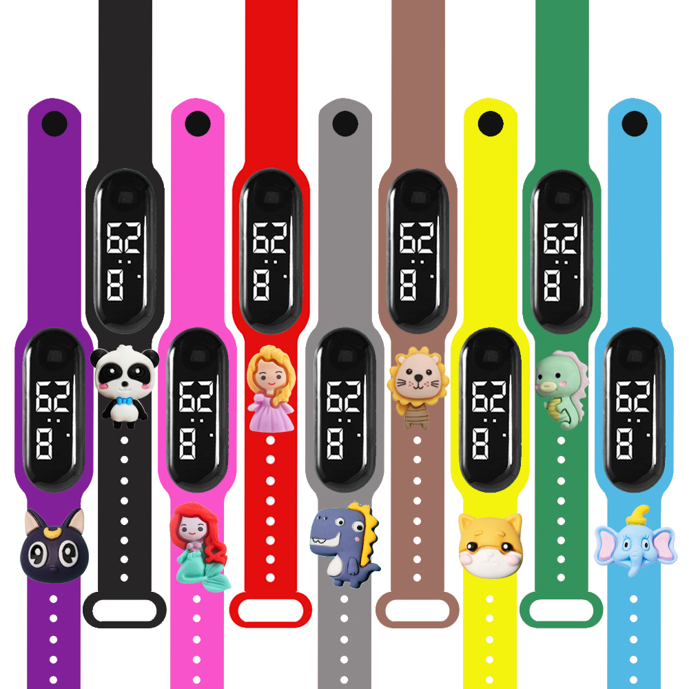 Smartwatch Watches For Kid Boy - นาฬิกาสมาร์ทวอทช์หลากสีสำหรับเด็กผู้ชายและเด็กผู้หญิง แฟชั่น LED ดิจิตอล สายซิลิโคน กันน้ำ