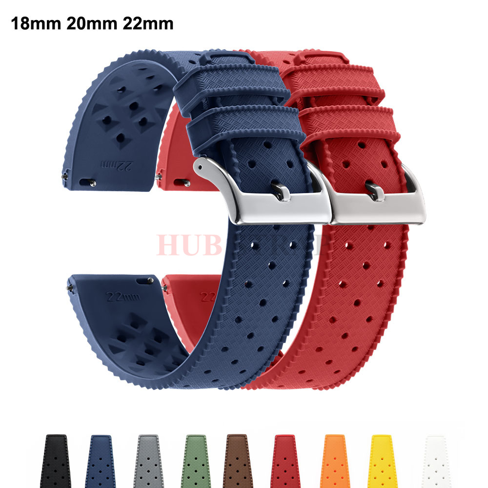 Watches Rolex Smartwatch - สายนาฬิกาซิลิโคนแบบทรอปิคอล ขนาด 18 มม. 20 มม.