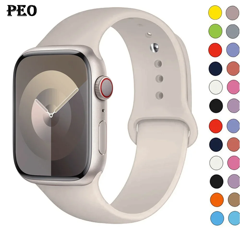 Smartwatch Apple Watches For Women - สายซิลิโคนสำหรับสายนาฬิกา Apple 44มม. 45มม. 40มม. 41มม.