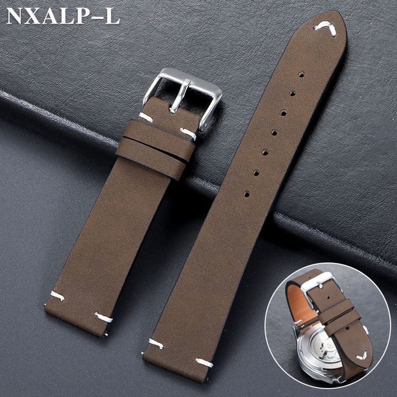 Watches Rolex Smartwatch - หนังวินเทจนาฬิกา 20 มม.22 มม.Handmade เย็บสําหรับ Omega