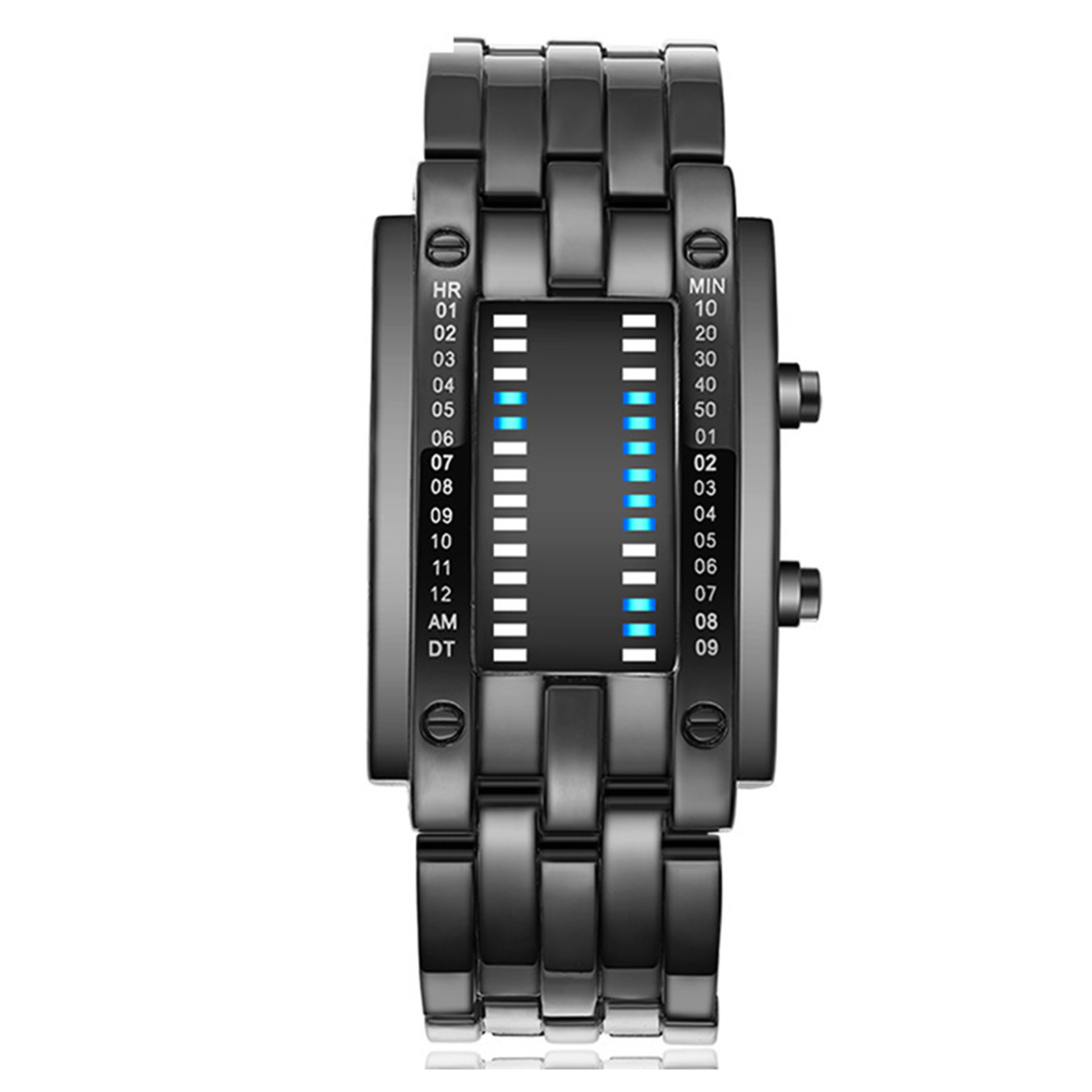 Smartwatch Premium Watches For Women - นาฬิกาอิเล็กทรอนิกส์ดิจิตอล LED สีน้ำเงินแบบไบนารีระดับพรีเมียม กันน้ำ สำหรับผู้ชายและผู้หญิง ดีไซน์คลาสสิก