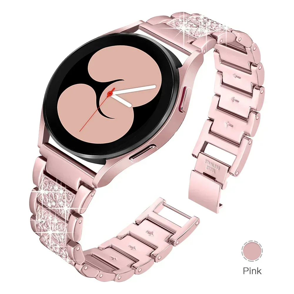 Smartwatch Premium Watches For Women - สายนาฬิกาโลหะแบบเปลี่ยนได้ รุ่นพรีเมียม ประดับเพชร สำหรับ Samsung Galaxy