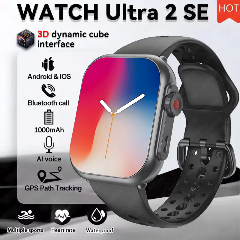 Smartwatch Watches For Women With Gps - นาฬิกาอัลตร้า K62 สำหรับผู้ชายและผู้หญิง แบตเตอรี่ 1000mAh หน้าจอ