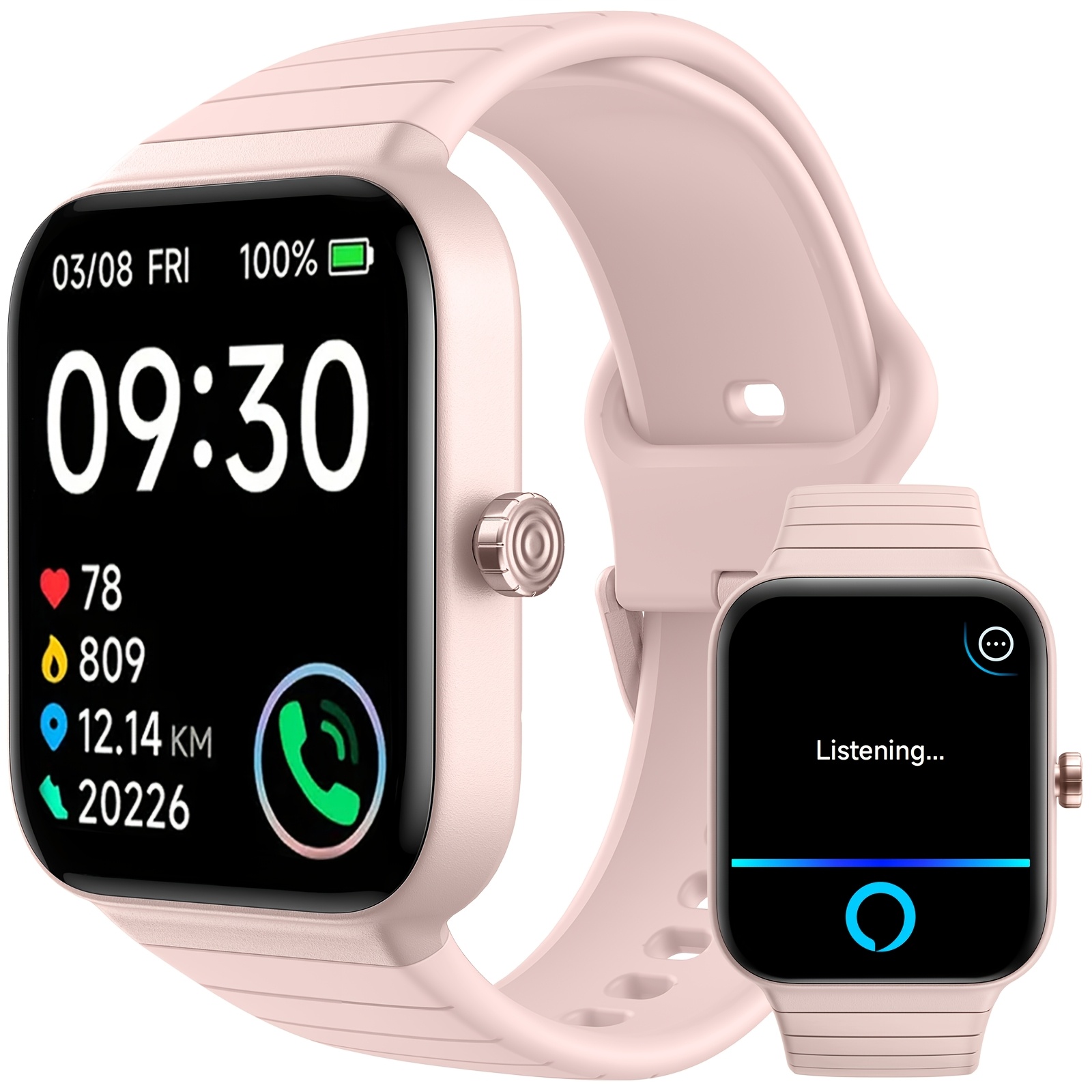 Smartwatch Premium Watches For Women - นาฬิกาอัจฉริยะอัลตร้า,อุปกรณ์สวมใส่อัจฉริยะที่ทันสมัยระดับพรีเมียม, การแจ้งเตือนการโทรและการส่งข้อความแบบไร้สาย, โหมดกีฬามากกว่า 105 โหมดและการติดตามสุขภาพ, หน้าจอสัมผัสเต็มรูปแบบขนาด