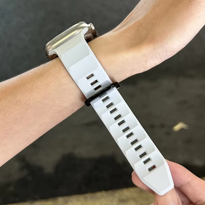 สายนาฬิกาซิลิโคนแบบหยัก ทนทาน  - Smartwatch Apple Watches For Women บทวิจารณ์และราคา