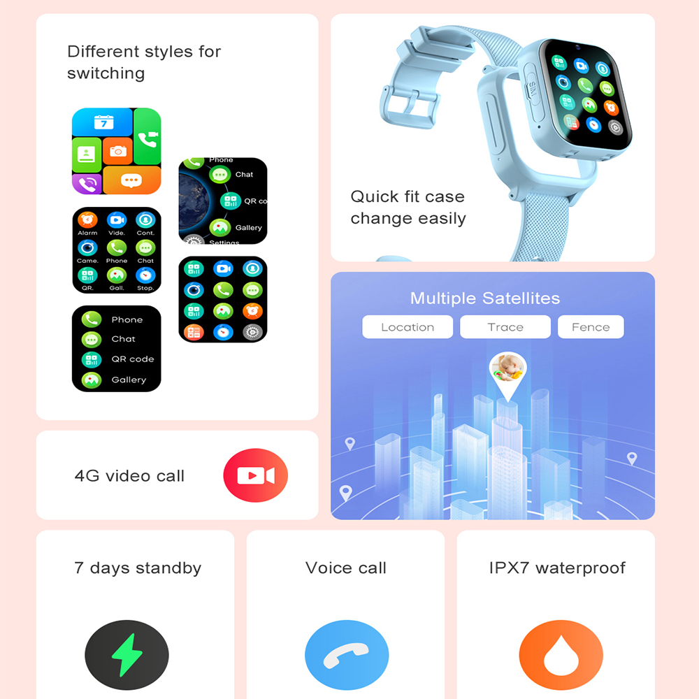 สมาร์ทวอท์ชเด็ก 4G GPS WIFI Vi - Smartwatch Watches For Kid Boy บทวิจารณ์และราคา