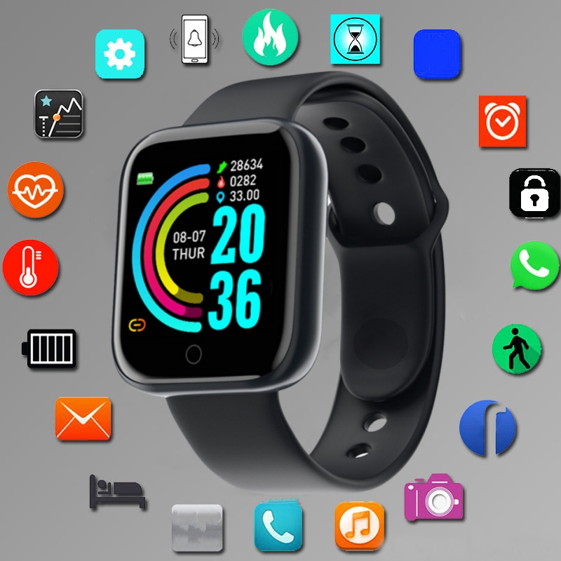 สมาร์ทวอท์ชสําหรับผู้ชายผู้หญิ - Smartwatch Square Watches For Men บทวิจารณ์และราคา