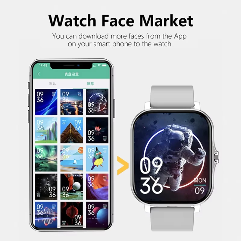 เลอโนโว 1.83 นาฬิกาสมาร์ทวอทช์ - Smartwatch Square Watches For Men บทวิจารณ์และราคา