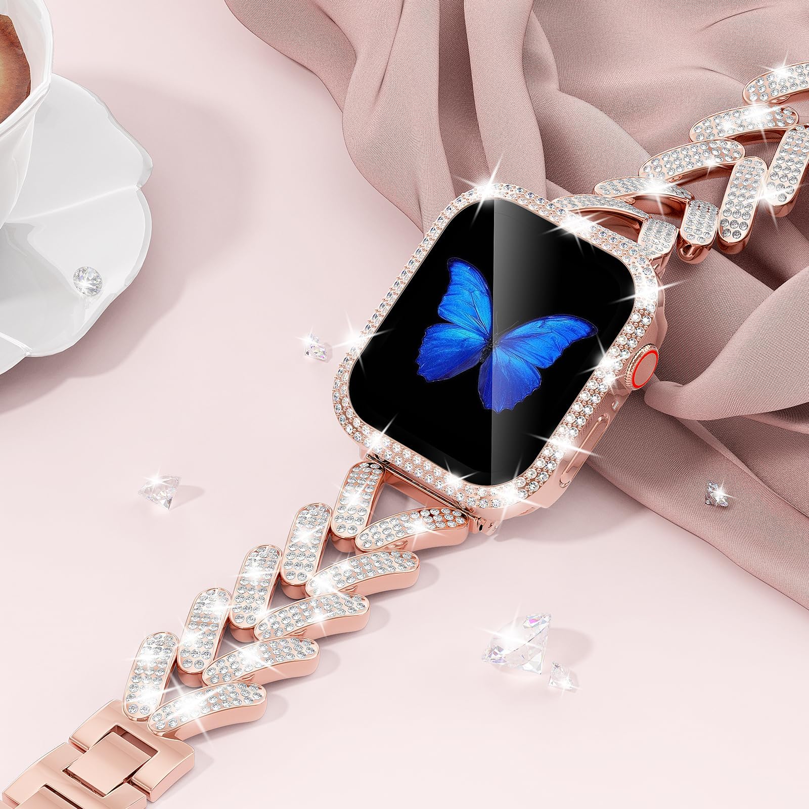 Bling สําหรับ Apple Watch สายค - Smartwatch Slim Watches For Men บทวิจารณ์และราคา