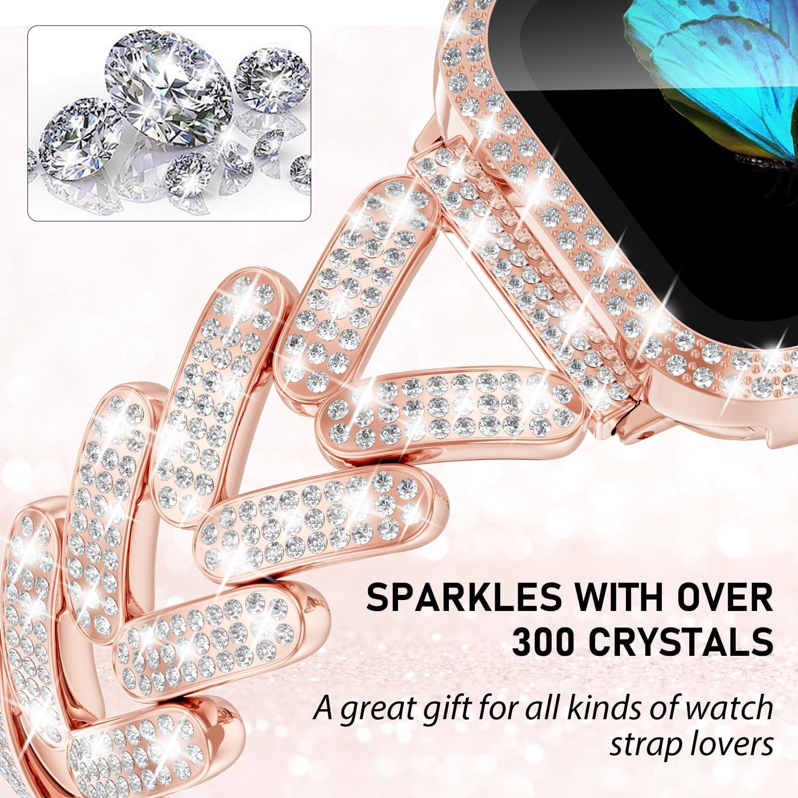 Bling สําหรับ Apple Watch สายค - Smartwatch Slim Watches For Men บทวิจารณ์และราคา