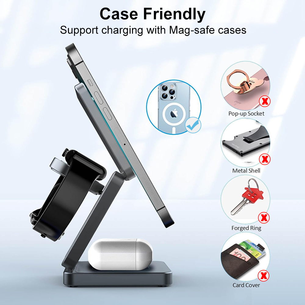 3 ใน 1 แบบพับได้ Magnetic Wire - Watch 7 Smartwatch Iphone บทวิจารณ์และราคา
