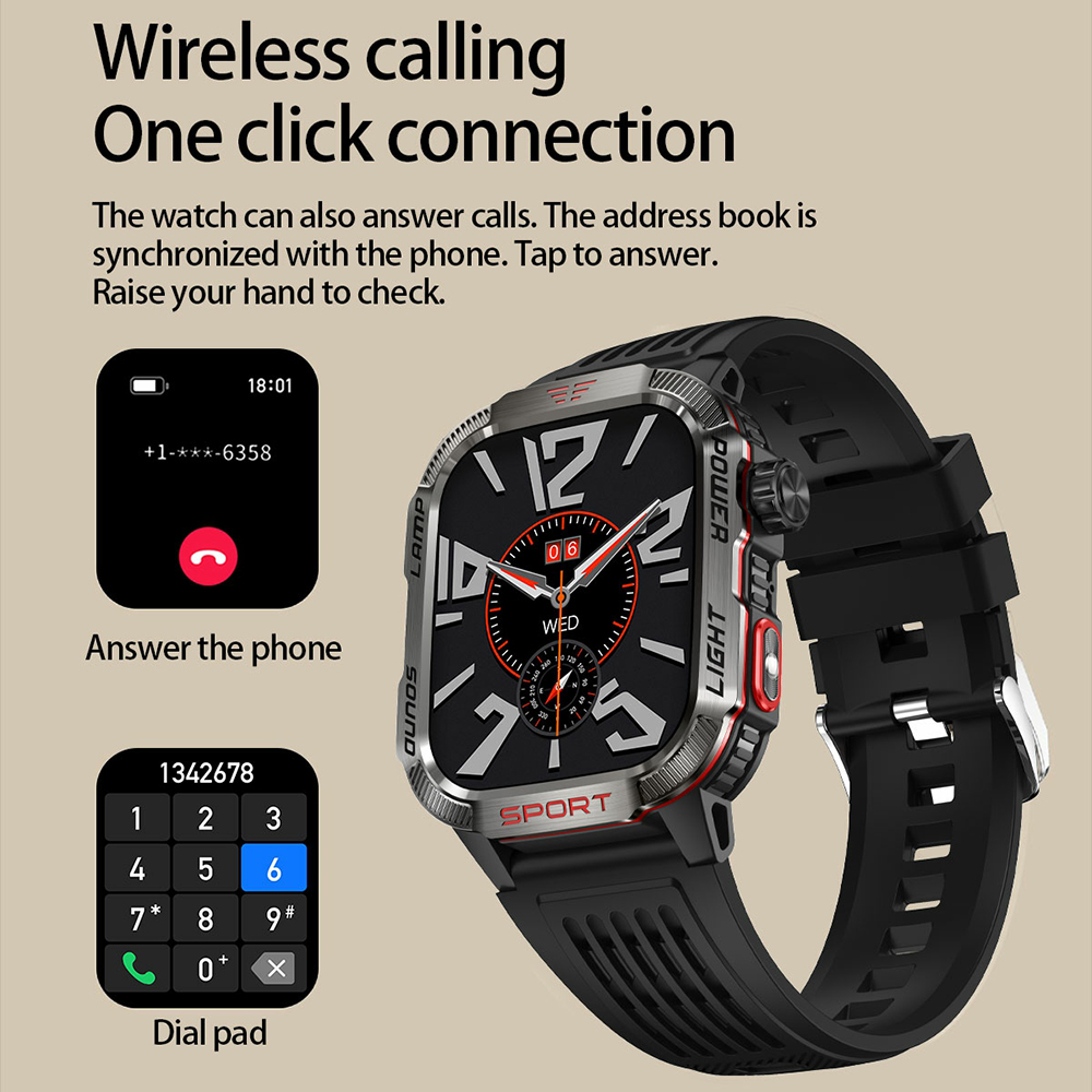 นาฬิกาข้อมือกีฬากลางแจ้ง HT29  - Smartwatch Square Watches For Men บทวิจารณ์และราคา