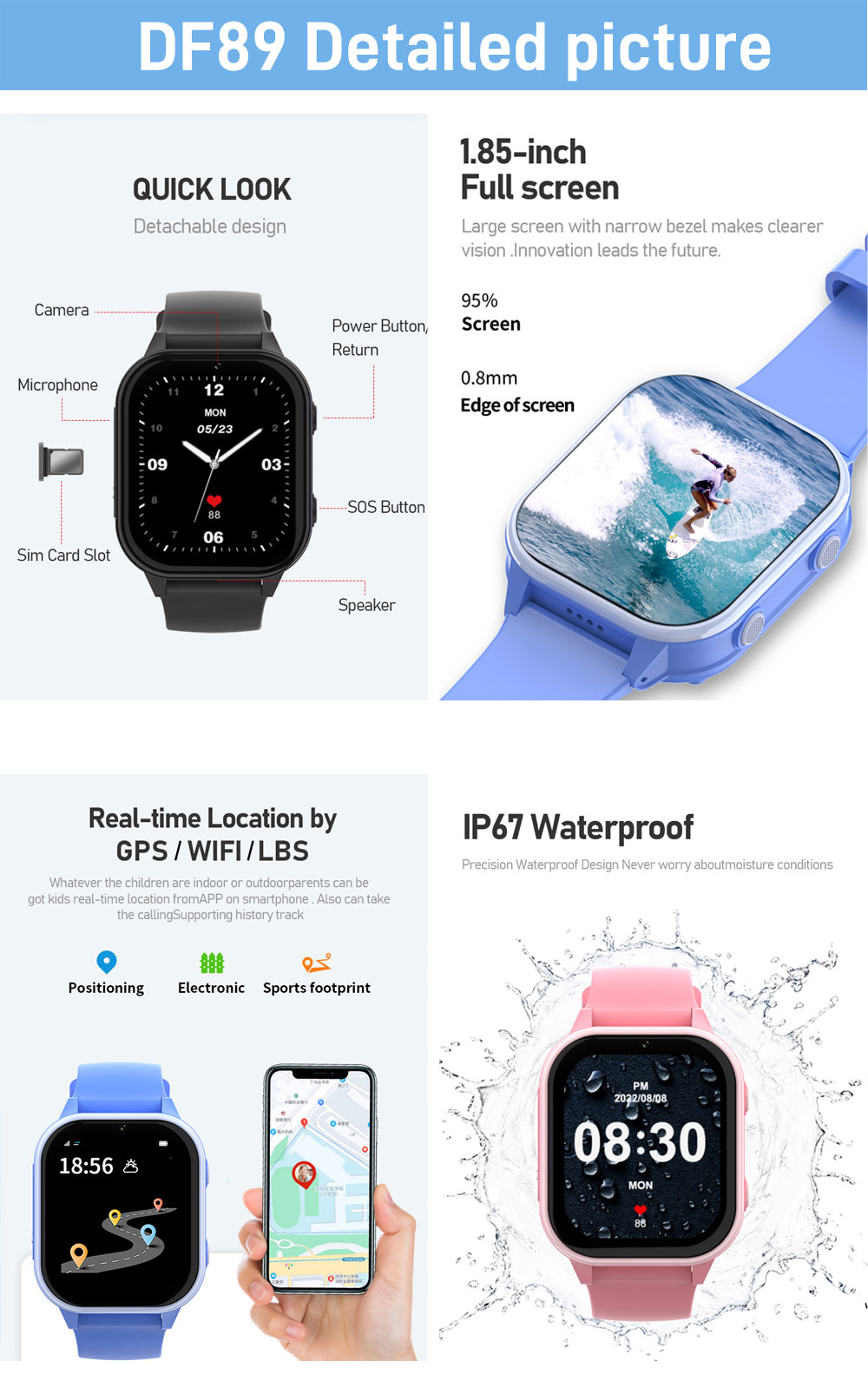 2G 4G เด็กสมาร์ทนาฬิกาโทรศัพท์ - Smartwatch Watches For Kid Boy บทวิจารณ์และราคา