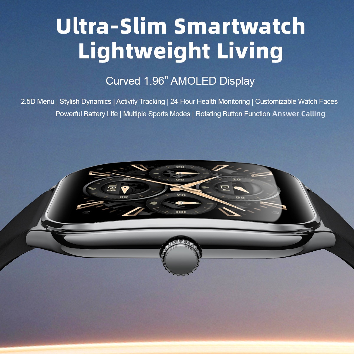 แฟชั่น Ultra-Slim AMOLED Smart - Smartwatch Slim Watches For Men บทวิจารณ์และราคา