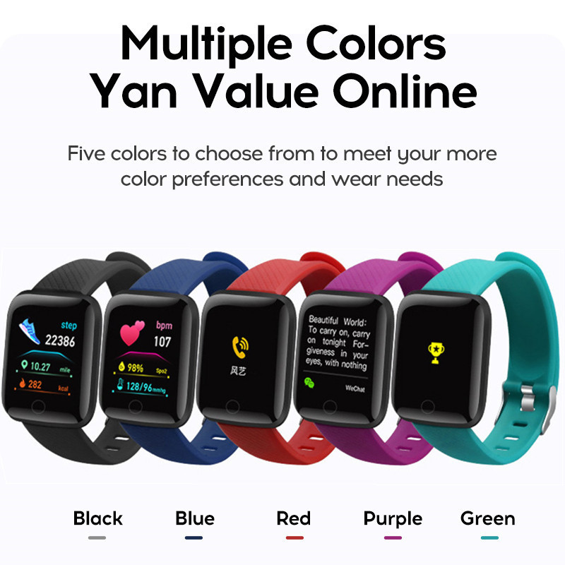 116plus สมาร์ทวอท์ชผู้ชายผู้หญ - Smartwatch Square Watches For Men บทวิจารณ์และราคา