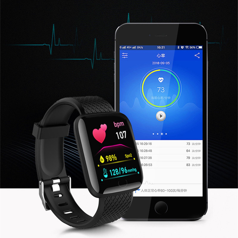 116plus สมาร์ทวอท์ชผู้ชายผู้หญ - Smartwatch Square Watches For Men บทวิจารณ์และราคา
